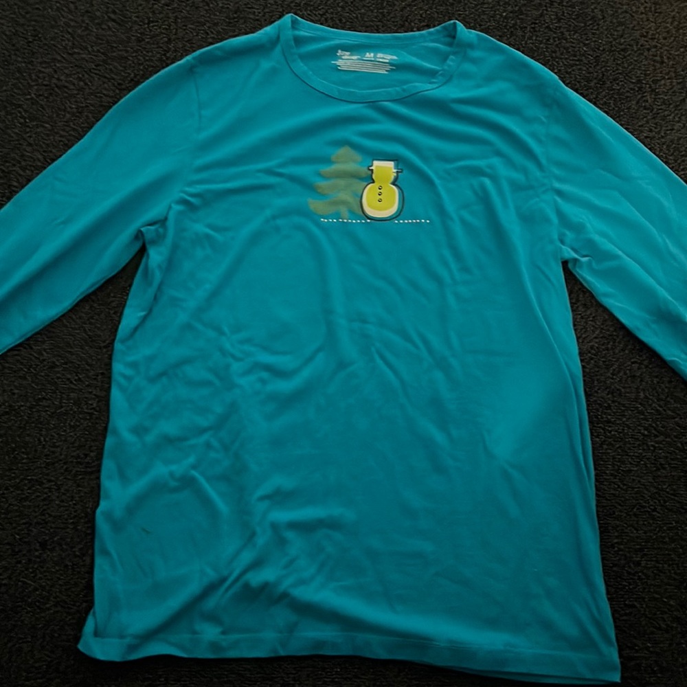 selling a blue medium pajama top.